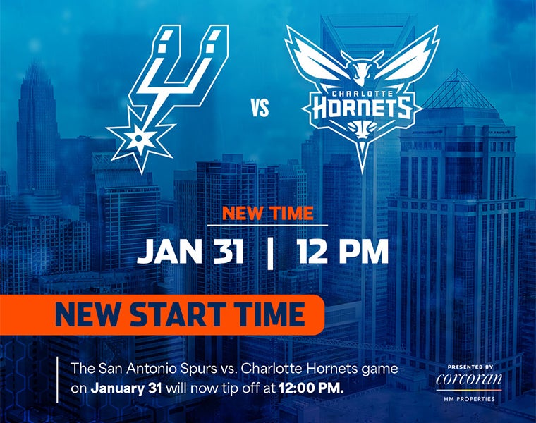 Hornets Start Time Against San Antonio On Saturday Changed To 12 PM
