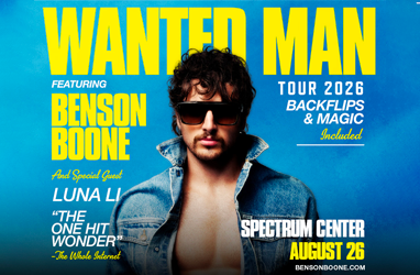 Benson Boone event image from Spectrum Center.