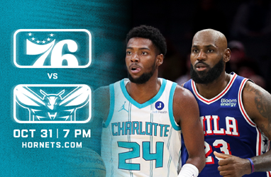 Charlotte Hornets vs Philadelphia 76ers event image from Spectrum Center.