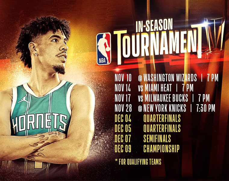 Charlotte Hornets Announce Group Play Schedule For Inaugural NBA In-Season Tournament